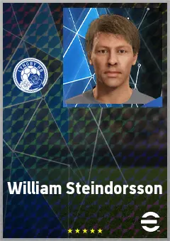 William Steindorsson eFootball 2026 player card, 65 OVR AMF