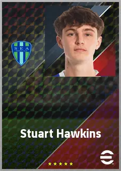 Stuart Hawkins eFootball 2026 player card, 65 OVR CB