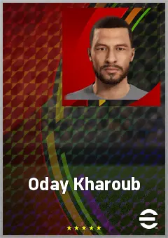 Oday Kharoub eFootball 2026 player card, 65 OVR DMF