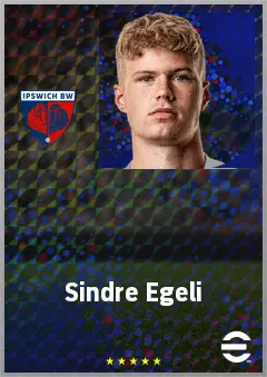 Sindre Egeli eFootball 2026 player card, 69 OVR RWF