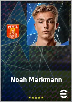 Noah Markmann eFootball 2026 player card, 65 OVR CB