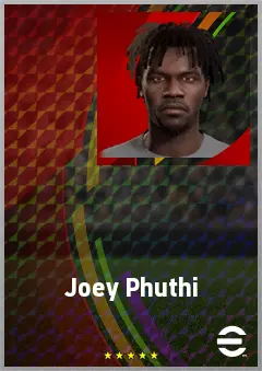 Joey Phuthi eFootball 2026 player card, 63 OVR RMF