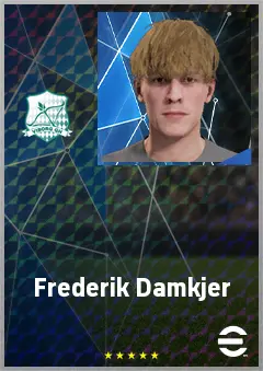 Frederik Damkjer eFootball 2026 player card, 64 OVR CMF
