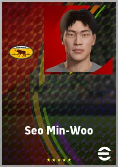 Seo Min-Woo eFootball 2026 player card, 69 OVR CMF