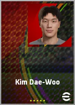Kim Dae-Woo eFootball 2026 player card, 64 OVR CMF