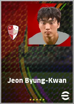 Jeon Byung-Kwan eFootball 2026 player card, 67 OVR RWF