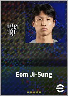 Eom Ji-Sung eFootball 2026 player card, 69 OVR LMF