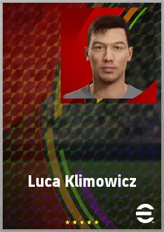 Luca Klimowicz eFootball 2026 player card, 67 OVR CF