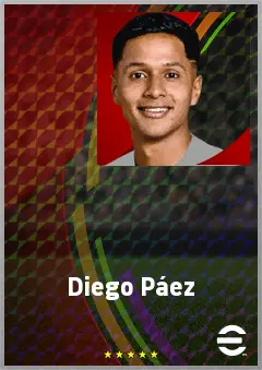 Diego Páez eFootball 2026 player card, 67 OVR CB
