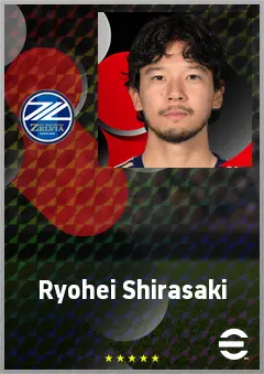 Shirasaki Ryohei eFootball 2026 player card, 69 OVR CMF