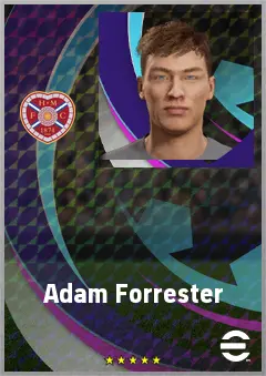 Adam Forrester eFootball 2026 player card, 67 OVR RB