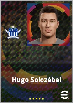 Hugo Solozábal eFootball 2026 player card, 63 OVR CMF
