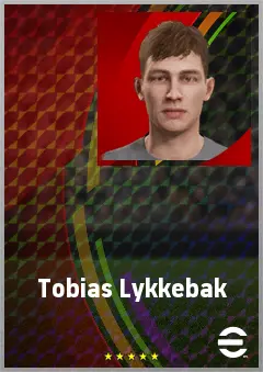 Tobias Lykkebak eFootball 2026 player card, 59 OVR CMF