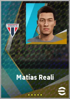 Matías Reali eFootball 2026 player card, 73 OVR RWF