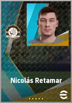 Nicolás Retamar eFootball 2026 player card, 70 OVR RWF