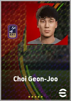 Choi Geon-Joo eFootball 2026 player card, 66 OVR LWF