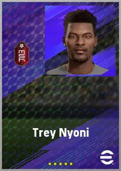 Trey Nyoni eFootball 2026 player card, 67 OVR AMF