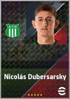 Nicolás Dubersarsky eFootball 2026 player card, 72 OVR CMF
