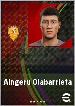 Aingeru Olabarrieta eFootball 2026 player card, 68 OVR RWF