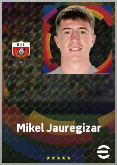 Mikel Jauregizar eFootball 2026 player card, 75 OVR DMF