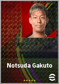 Notsuda Gakuto eFootball 2026 player card, 70 OVR CMF