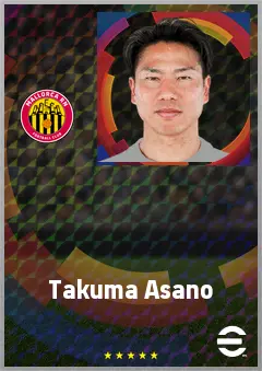 Asano Takuma eFootball 2026 player card, 73 OVR RWF