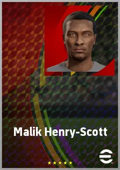 Malik Henry-Scott eFootball 2026 player card, 64 OVR CF