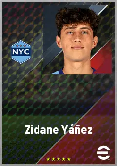 Zidane Yáñez eFootball 2026 player card, 63 OVR CF
