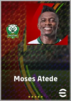 Moses Atede eFootball 2026 player card, 67 OVR DMF