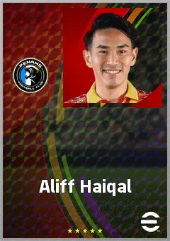 Aliff Haiqal eFootball 2026 player card, 69 OVR CMF