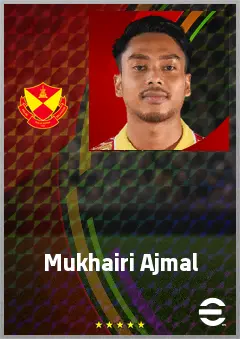 Mukhairi Ajmal eFootball 2026 player card, 65 OVR AMF