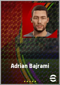 Adrian Bajrami eFootball 2026 player card, 72 OVR CB