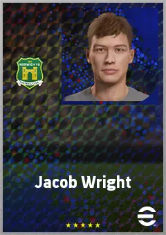 Jacob Wright eFootball 2026 player card, 69 OVR DMF