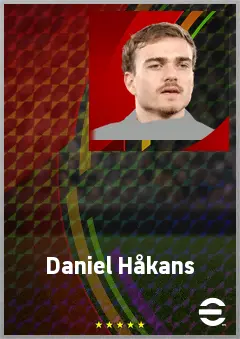 Daniel Håkans eFootball 2026 player card, 70 OVR RWF