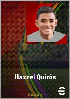Haxzel Quirós eFootball 2026 player card, 68 OVR RB