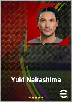 Nakashima Yuki eFootball 2026 player card, 64 OVR CF