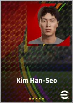 Kim Han-Seo eFootball 2026 player card, 62 OVR CMF