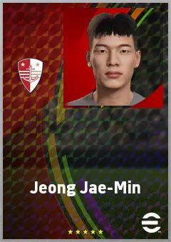 Jeong Jae-Min eFootball 2026 player card, 64 OVR CF