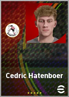 Cedric Hatenboer eFootball 2026 player card, 68 OVR CMF