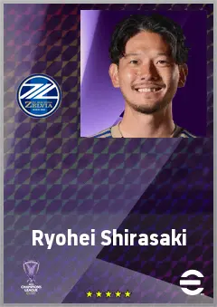 Shirasaki Ryohei eFootball 2026 player card, 68 OVR CMF