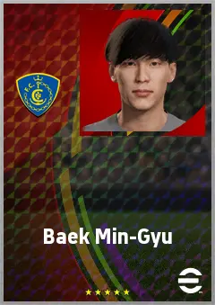 Baek Min-Gyu eFootball 2026 player card, 61 OVR LWF