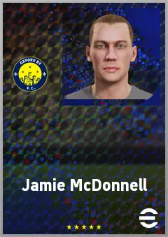 Jamie McDonnell eFootball 2026 player card, 69 OVR DMF