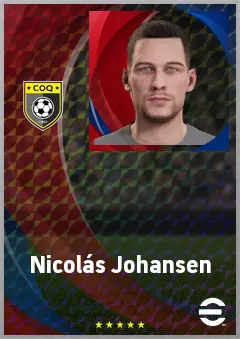 Nicolás Johansen eFootball 2026 player card, 70 OVR CF