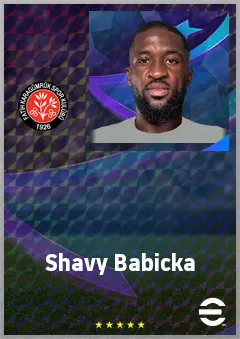 Shavy Babicka eFootball 2026 player card, 70 OVR RWF