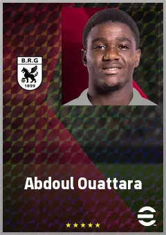 Abdoul Ouattara eFootball 2026 player card, 62 OVR CF