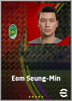 Eom Seung-Min eFootball 2026 player card, 62 OVR RWF