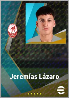 Jeremías Lázaro eFootball 2026 player card, 69 OVR LWF