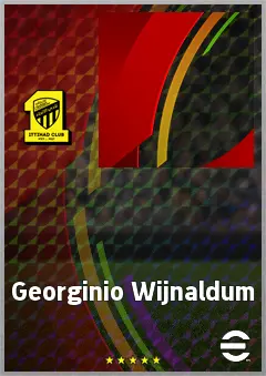 Georginio Wijnaldum eFootball 2026 player card, 75 OVR CMF
