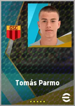 Tomás Parmo eFootball 2026 player card, 65 OVR AMF