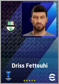 Driss Fettouhi eFootball 2026 player card, 70 OVR CMF